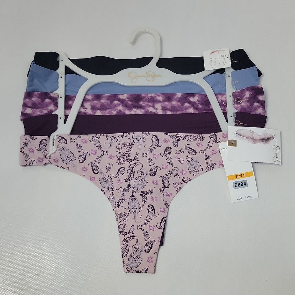 Jessica Simpson 5 Pack Invisible Lines Thongs Fit